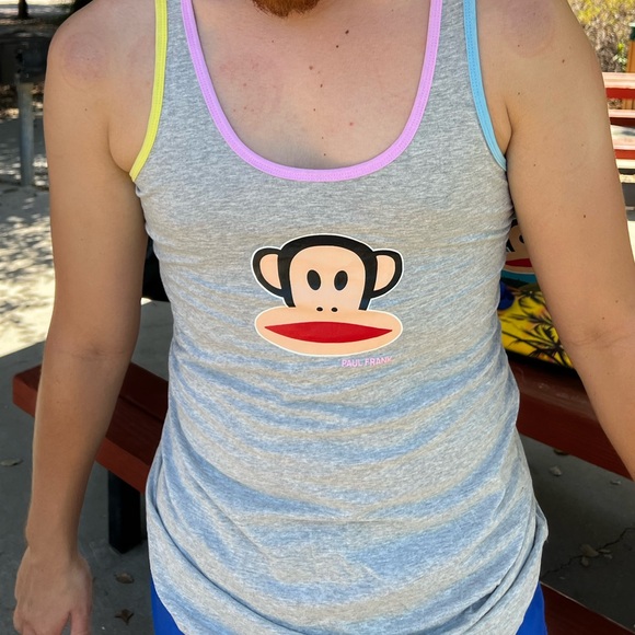 NEW PAUL FRANK PAJAMA TANK TOP SHIRT WOMEN JULIUS MONKEY PASTEL SLUMBER PARTY L - Picture 7 of 10
